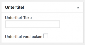 Wordpress Untertitel Plugin
